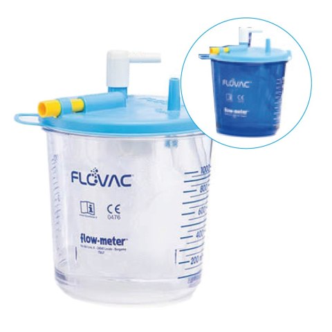 FLOVAC 20028 1L Wkład jednorazowy do ssaka medycznego, z pokrywą, FLOVAC