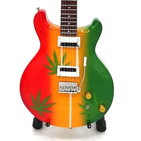 Mini gitara w stylu Bob Marley Tribute Ganja MGT-0468