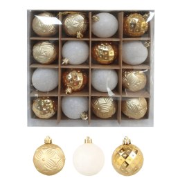 Zestaw 16 bombek choinkowych 6cm - luksusowe złoto