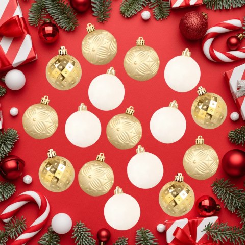 Zestaw 16 bombek choinkowych 6cm - luksusowe złoto
