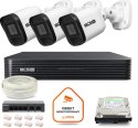 Zestaw monitoringu IP BCS Basic 3x Kamera BCS-B-TIP15FR3(2.0) Rejestrator z dyskiem