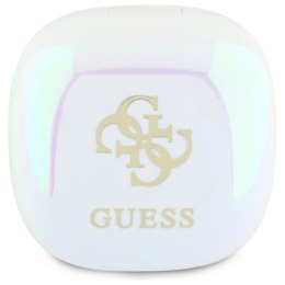 Guess 4G Printed Logo - Słuchawki Bluetooth TWS + etui ładujące (biały)
