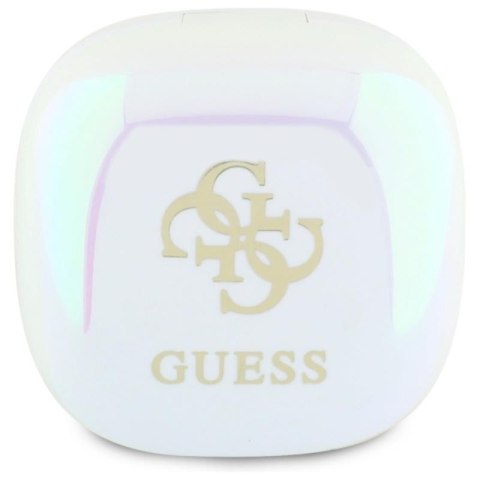 Guess 4G Printed Logo - Słuchawki Bluetooth TWS + etui ładujące (biały)