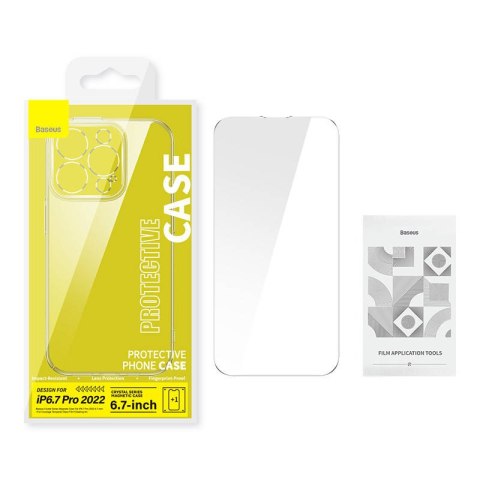 Zestaw ochronny BASEUS Crystal do iPhone 14 Pro Max (przezroczysty)