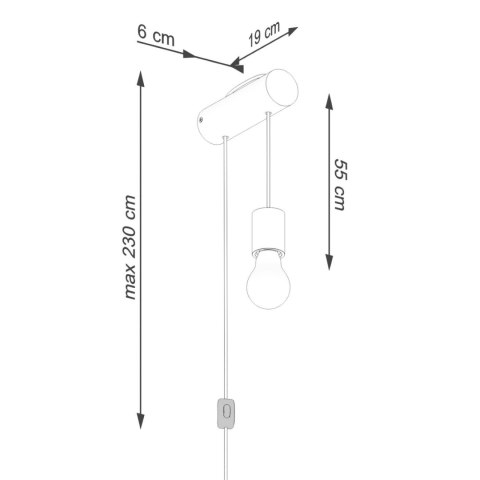 Kinkiet NIMBI E27 z włącznikiem