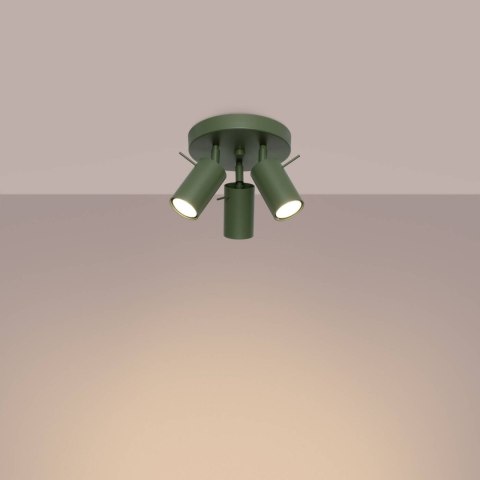 Plafon RING 3P zielony oliwkowy