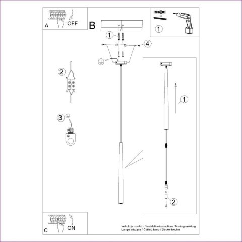 Lampa wisząca BLISS 1 czarna