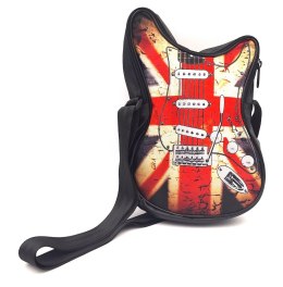 Torba na ramię w kształcie gitary - flaga brytyjska - Prezent dla fana muzyki - RBG-008
