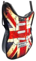 Torba na ramię w kształcie gitary - flaga brytyjska - Prezent dla fana muzyki - RBG-008