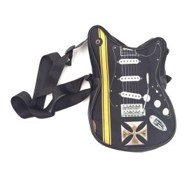 Torba na ramię w kształcie gitary z krzyżem maltańskim - Prezent dla gitarzysty - RBG-005