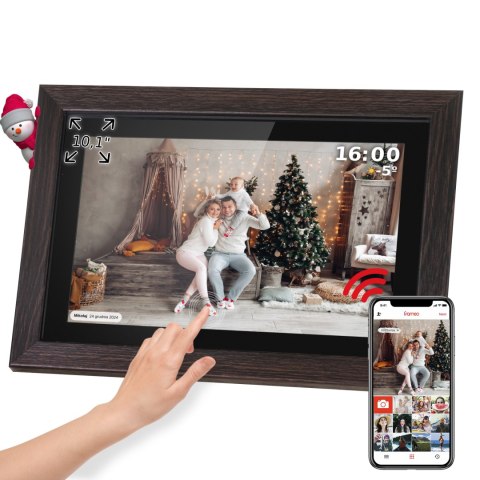 Cyfrowa ramka Kruger&Matz na zdjęcia FRAMEO Wi-Fi 10,1" drewniana ramka