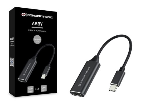 Conceptronic ABBY03B adapter kablowy HDMI Typu A (Standard) USB Type-C Czarny