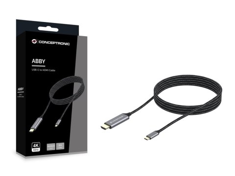 Conceptronic ABBY10G adapter kablowy 2 m USB Type-C HDMI Szary