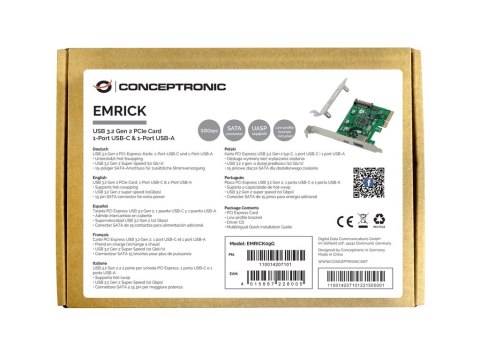 Conceptronic EMRICK09G adapter Wewnętrzny USB 3.2 Gen 2 (3.1 Gen 2)