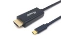 Equip 133411 adapter kablowy 1 m USB Type-C HDMI Typu A (Standard) Czarny