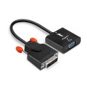 Lindy 38189 adapter kablowy 0,1 m DVI-D VGA (D-Sub) Czarny