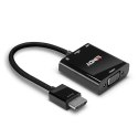 Lindy 38285 adapter kablowy 0,1 m HDMI Typu A (Standard) VGA (D-Sub) Czarny