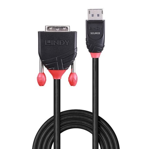 Lindy 41490 adapter kablowy 1 m DVI-D DisplayPort Czarny
