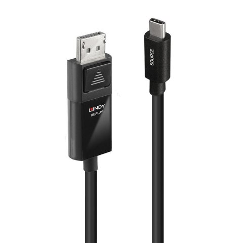 Lindy 43343 adapter kablowy 3 m USB Type-C DisplayPort Czarny