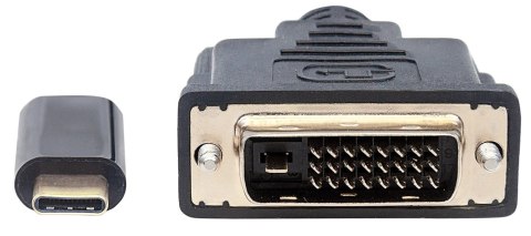Manhattan 152457 adapter kablowy 2 m USB Type-C DVI Czarny