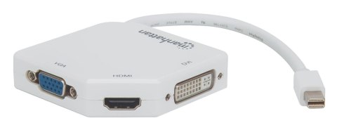 Manhattan 207362 adapter kablowy 0,25 m Mini DisplayPort DVI-I + VGA (D-Sub) + HDMI Biały