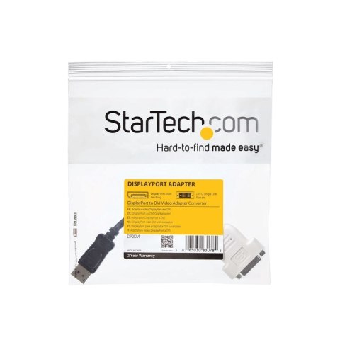 StarTech DP2DVI adapter kablowy 0,24 m DisplayPort DVI-D Czarny
