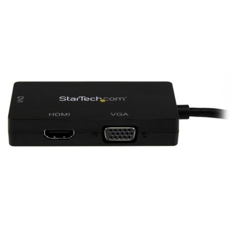 StarTech MDP2VGDVHD adapter kablowy 0,15 m Mini DisplayPort DVI-D + VGA (D-Sub) + HDMI Czarny