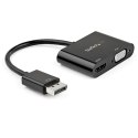 StarTech DP2VGAHD20 adapter kablowy DisplayPort HDMI + VGA (D-Sub) Czarny