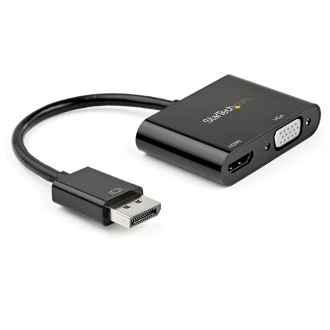 StarTech DP2VGAHD20 adapter kablowy DisplayPort HDMI + VGA (D-Sub) Czarny