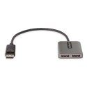 StarTech MST14DP122DP adapter kablowy 0,3 m DisplayPort 2 x DVI Szary