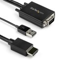 StarTech VGA2HDMM2M adapter kablowy 2 m USB Type-A + VGA (D-Sub) HDMI Typu A (Standard) Czarny