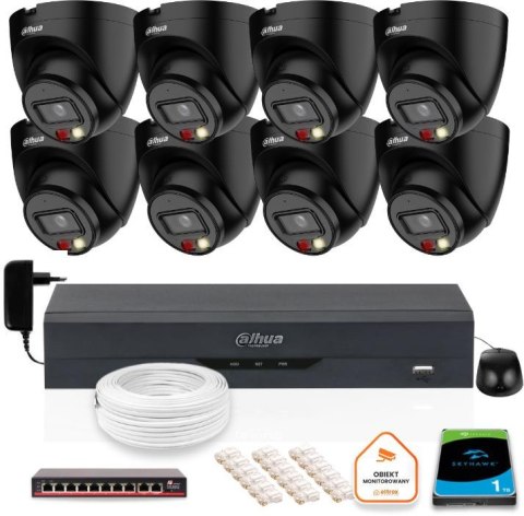 Zestaw monitoringu IP Dahua 8 Kamer IP 4mpx dysk twardy
