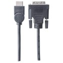 Manhattan 372503 adapter kablowy 1,8 m HDMI Typu A (Standard) DVI-D Czarny