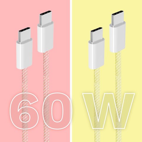 Kabel USB typu C - USB typu C 60 W 1,5 m różowy Kruger&Matz Basic