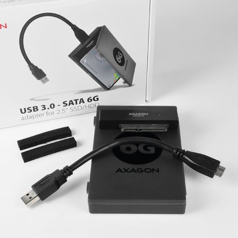 Axagon ADSA-1S6 obudowa do dysków twardych Obudowa HDD/SSD Czarny 2.5"