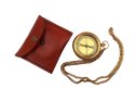 Kompas mosiężny na łańcuszku w skórzanym etui - CN215/2.5