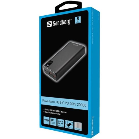 Sandberg 420-59 bank mocy 20000 mAh Czarny