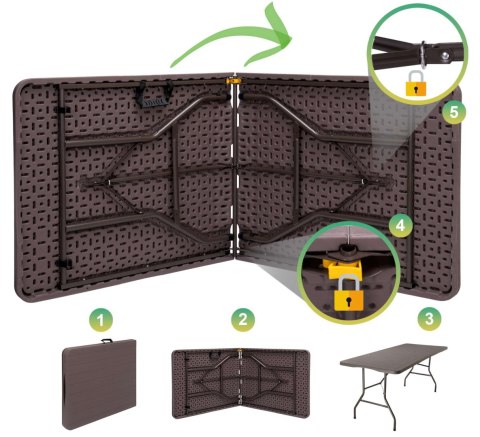 Stół cateringowy ogrodowy WOODLAND brązowy