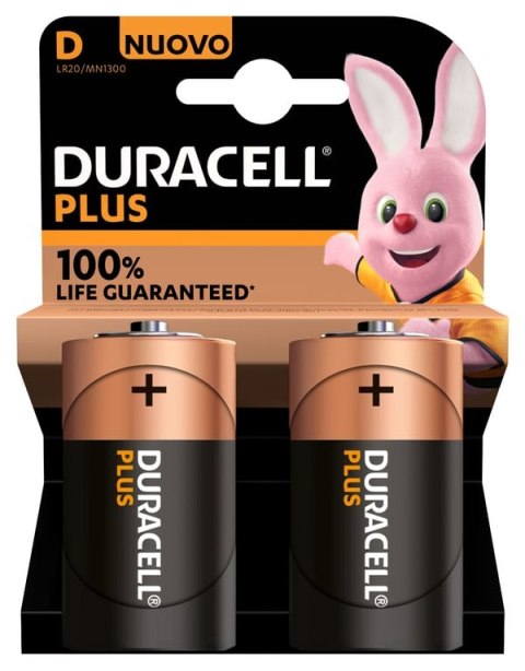 Duracell Plus 100 D Jednorazowa bateria Alkaliczny