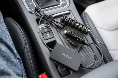 Zasilacz uniwersalny Rebel 8 końcówek, USB 65 W / 15-24 V