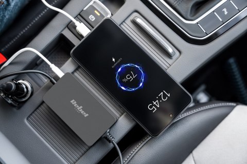 Zasilacz uniwersalny Rebel 8 końcówek, USB 65 W / 15-24 V