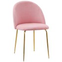 Krzesło welurowe Fargo Gold Velvet różowe
