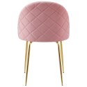 Krzesło welurowe Fargo Gold Velvet różowe