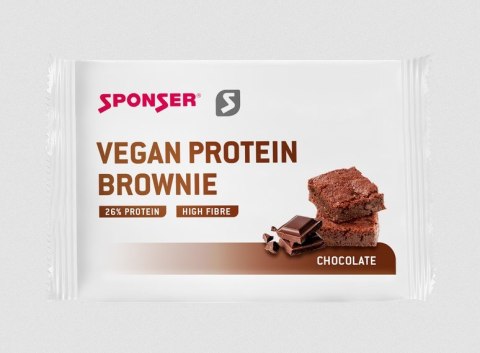 Baton proteinowy SPONSER VEGAN PROTEIN BAR Brownie (pudełko 12szt x 50g) (NEW 2025)