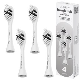 VITAMMY PURA SLIM BIAŁE Końcówki do szczoteczki z systemem headclick, 4 szt.