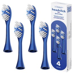 VITAMMY PURA SLIM NIEBIESKIE Końcówki do szczoteczki, system headclick, 4 szt.
