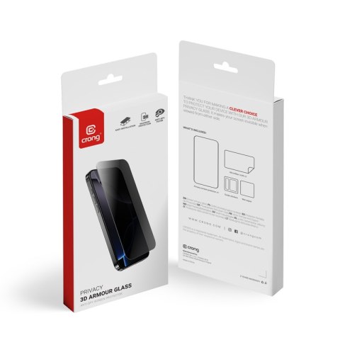 Crong Privacy 3D Armour Glass - Hartowane szkło prywatyzujące iPhone 17 Pro Max / iPhone 16 Pro Max