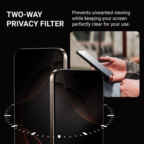 Crong Privacy 3D Armour Glass - Hartowane szkło prywatyzujące iPhone 17 / iPhone 17 Pro / iPhone 16 Pro