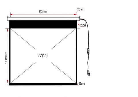EKRAN ELEKTRYCZNY 98" 178x178cm z pilotem EA-70 1:1 ART