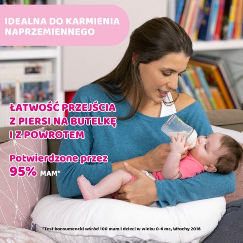 CHICCO NATURALFEELING 0M+ 150 ml Butelka plastikowa, smoczek silikon, przepływ wolny